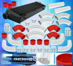 12 Piece Piping Kit + Turbo Fmic Front Mount Intercooler + Silicone Couplers Red
