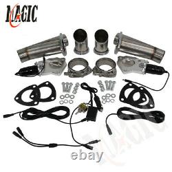 2.25 Dual Exhaust Catback Downpipe Cutout E-Cut Valve System Switch Control Kit