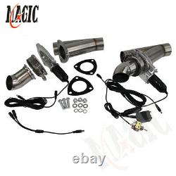 2.25 Dual Exhaust Catback Downpipe Cutout E-Cut Valve System Switch Control Kit