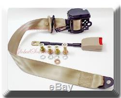 2 Kits Universal Strap Retractable & Adjustable Safety Seat Belt Beige 3 Point
