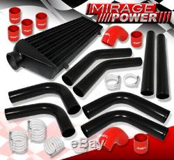Jdm Sport Inter Cooler + 2.5 Beaded Flared End Racing Pipe Piping Kit 8 Pieces