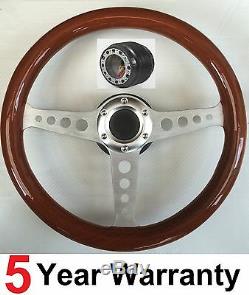 New Wooden Race Steering Wheel And Boss Kit Hub Fit Vw T25 T4 Transporter 74-95