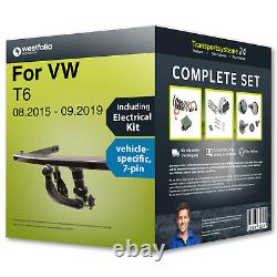 Towbar detachable for VW T6 15-19 + 7pin spec. Electrical-kit NEW EC 94/20 FP