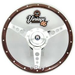 VW T4 Van Camper Dark Wood Rim 15 Wolfsburg Crest Steering Wheel Upgrade