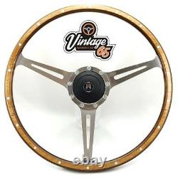 Vw T4 Camper Van Caravelle 17 Polished Wood Rim Steering Wheel & Boss Upgrade