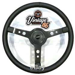 Vw Transporter T4 Camper 17 Steering Wheel & Boss Horn Kit Satin Black Vinyl