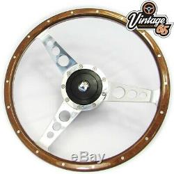 Vw Transporter T4 Camper 9095 15 Polished Wood Rim Steering Wheel Boss Upgrade